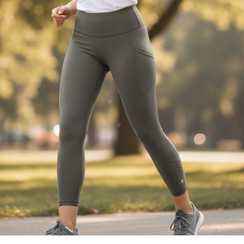 Lululemon Speed Up Crop Leggings Size 4 Dark Olive Green Running Yoga Pants
